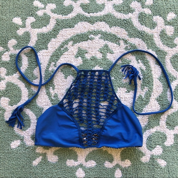 Acacia Swimwear-Blue Panama Top - Picture 1 of 3